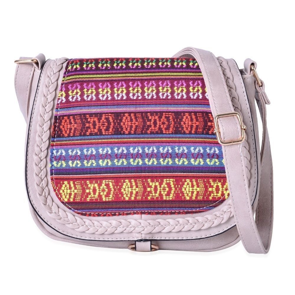 Crossbody Bag Saddle Santa Fe Stone Faux Leather